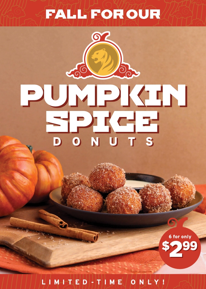 Pumkin Spice Thai Donuts Landing Page Graphic