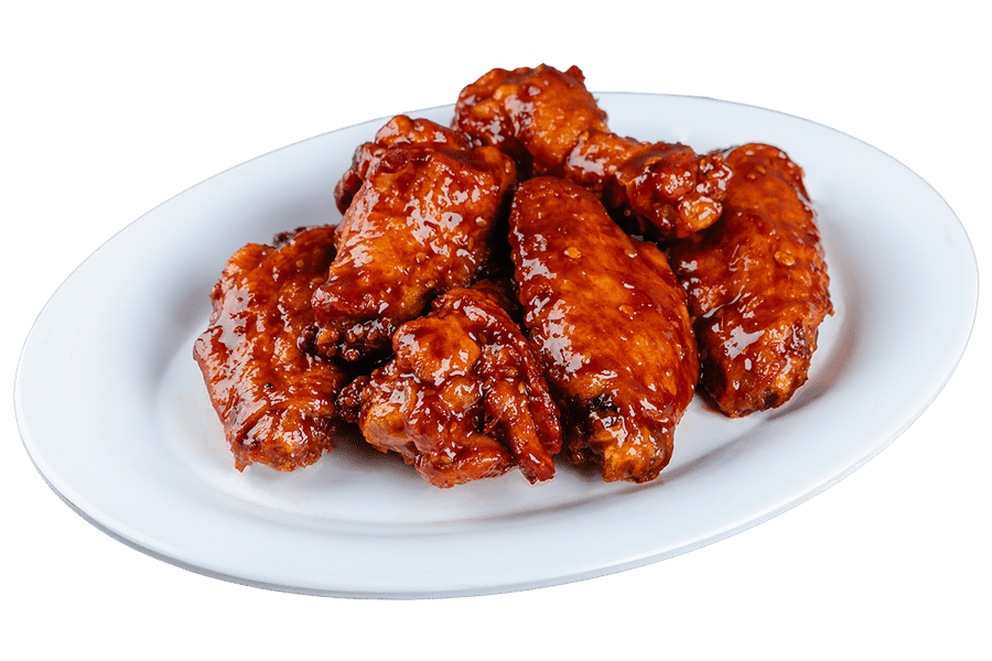 Spicy Korean BBQ Wing Plate Isolated